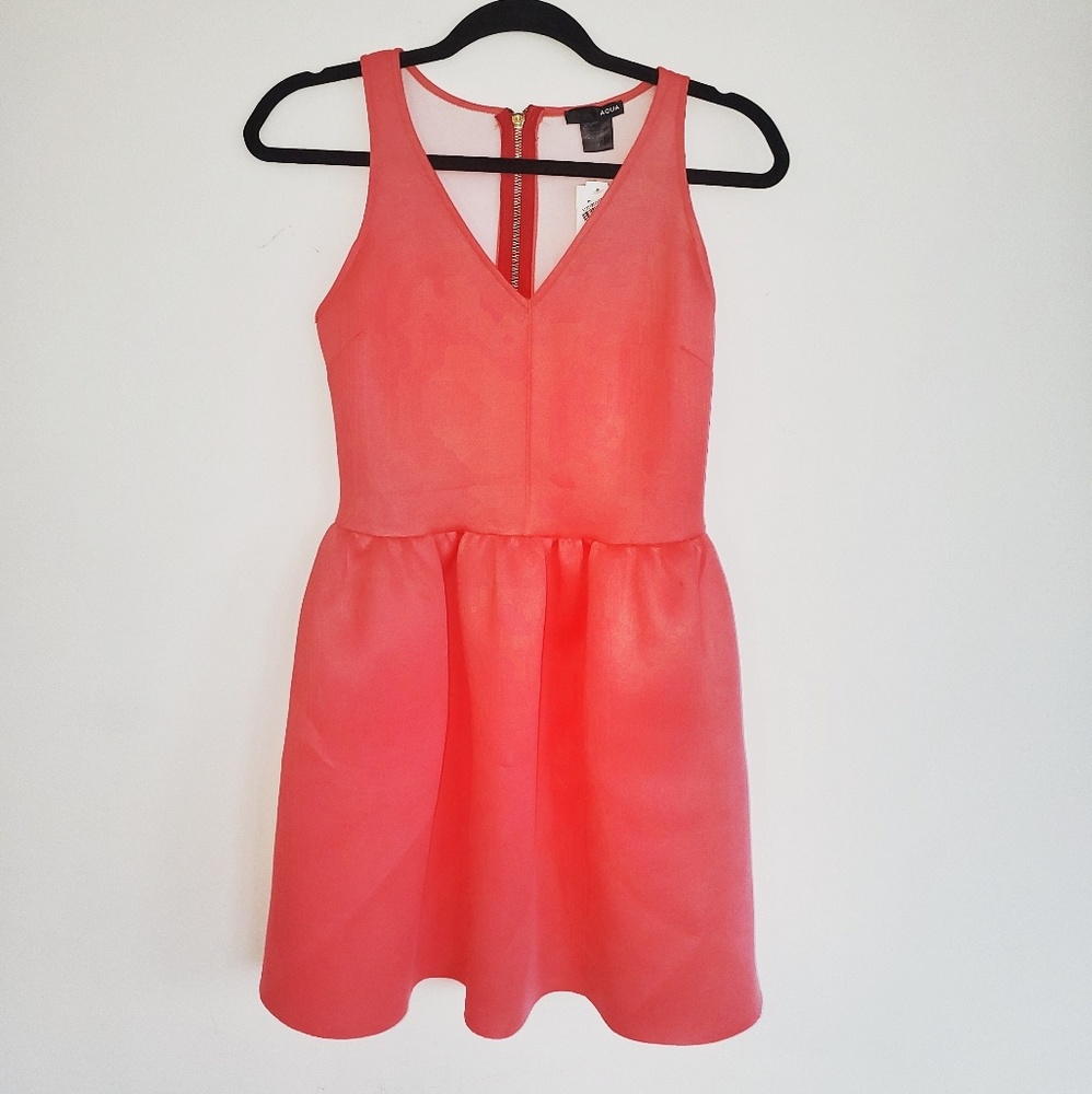 Hot pink neoprene skater dress